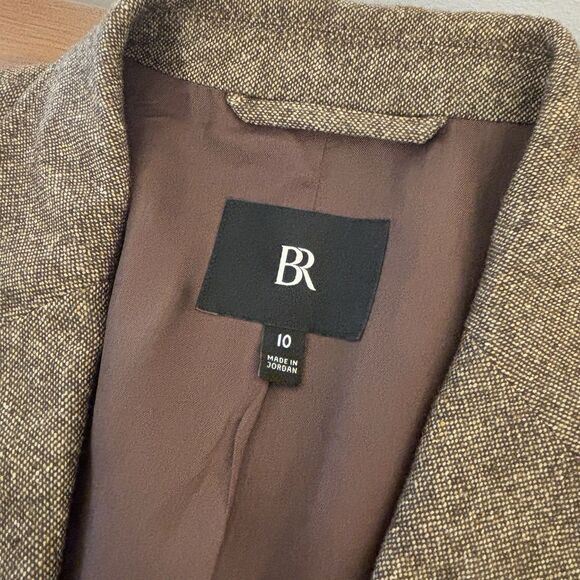 Banana Republic Remanso Donegal Blazer Brown Italian Wool Silk Blend Size 10 - Picture 9 of 12